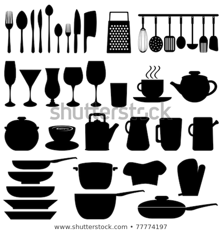 Utensil Black Silhouette Zdjęcia stock © SoleilC