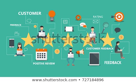 ストックフォト: Concept Of Feedback Testimonials Messages And Notifications Rating On Customer Service Illustratio