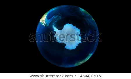 Stock photo: The Night Half Of The Earth From Space Showing Antarctica