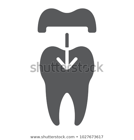 Stockfoto: Stomatology Tooth Crown Vector Thin Line Sign Icon