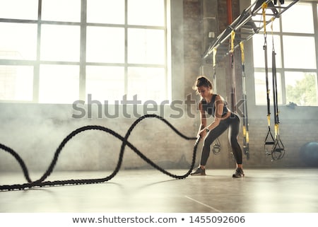 Foto stock: Woman Doing Crossfit Exercises