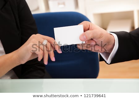 Сток-фото: Cropped Image Of Man Showing Business Card