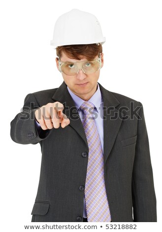 Expert In Safety Precautions Strictly Points A Finger Stockfoto © pzAxe