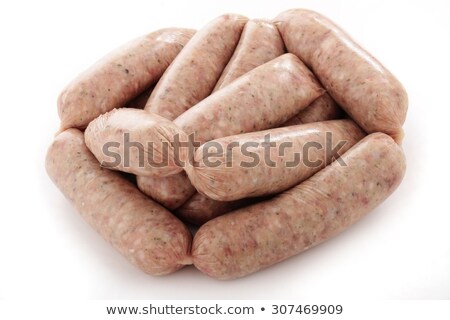 Zdjęcia stock: Butcher With A Link Of Sausages