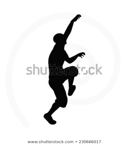 Foto stock: Illustration Of Senior Climber Man Silhouette