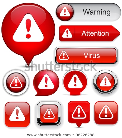 ストックフォト: Warning Sign Red Vector Button Icon Design Set