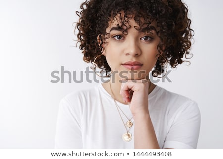Stock fotó: Happy Thoughtful Woman Looking At Camera