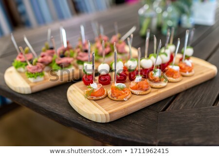 [[stock_photo]]: Canape Caprese For Buffet