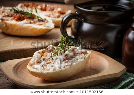 Foto stock: Bread With Lard And Greaves