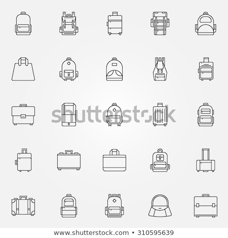 Foto stock: Tourist Backpacker Line Icon