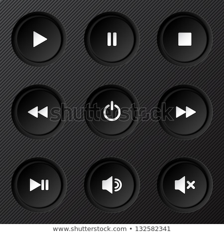 Сток-фото: Player Navigation Buttons Set Black Plastic Control Panel