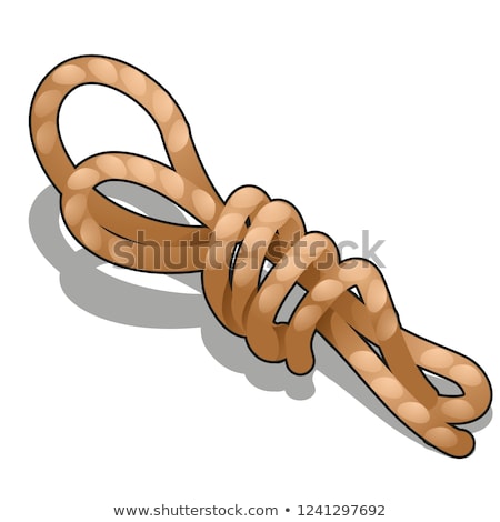 ストックフォト: Twisted Rope Isolated On White Background Vector Cartoon Close Up Illustration