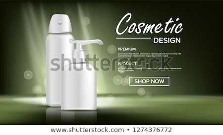 Cosmetic Bottle Banner Vector Luxury Light Abstract Label Lotion Gel Premium Product 3d Mockup ストックフォト © pikepicture