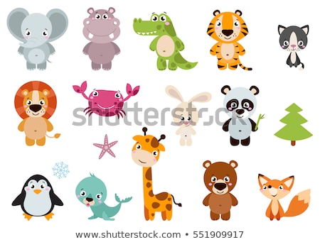 Stok fotoğraf: Cute Cartoon Animal Characters Set