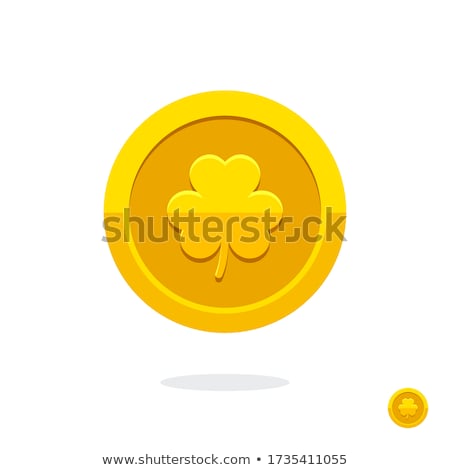 Stock photo: Hands With Golden Coins And Shamrock Leaf