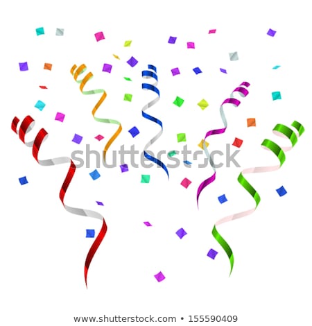 Stok fotoğraf: Abstract Red Background With Streamers And Confetti