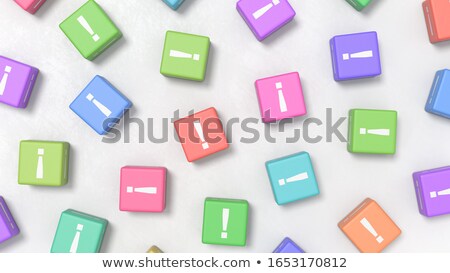 Foto stock: Exclamation Point On Colofrul Cubes On Gray Background