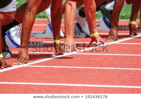Stock fotó: Runners Hands At The Starting Line