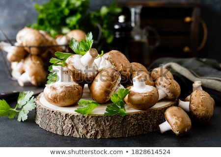 Stock photo: Champignon Mushroom And Fresh Parsley