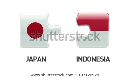 Stock fotó: Indonesia And Japan Flags In Puzzle