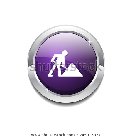 Сток-фото: Under Construction Purple Vector Icon Button