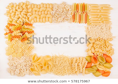 ストックフォト: Pasta Background Decorative Frame Of Assortment Different Kinds Italian Macaroni