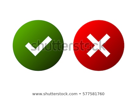 ストックフォト: 3d Illustration Of Flat Buttons Red And Greean Mark Isolated White
