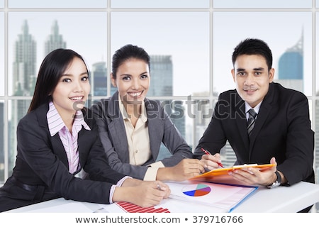 ストックフォト: Three Asian Businesspeople