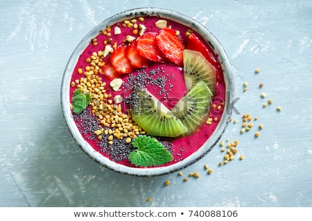 Stock fotó: Smoothie Bowls Healthy Breakfast Bowl On Blue Background