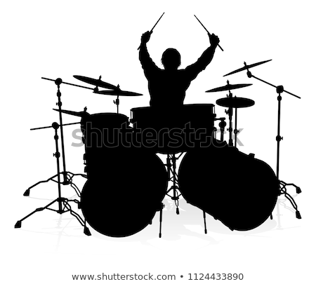 Stock fotó: Musician Drummer Silhouette