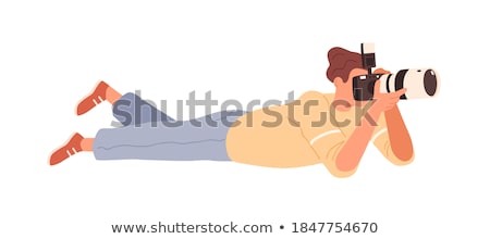 Stock photo: Photographer Reporter Work Vector Illustration