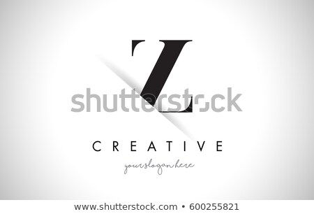 Stock fotó: Black Paper Letter Z Logo Vector Icon Element
