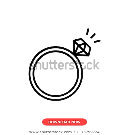 Сток-фото: Wedding Ring Bridal Diamond In 3d Style Vector