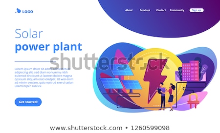 Foto stock: Solar Energy Concept Landing Page