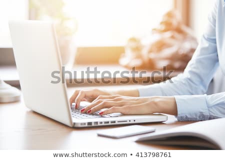 Foto stock: Close Up Of Female Hand Using Computer Mouse