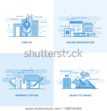 Zdjęcia stock: Tourism And Technology Color Line Icons Set