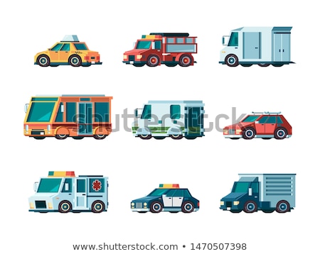 Stok fotoğraf: Police Car Municipal Transport Colored Vector Illustration