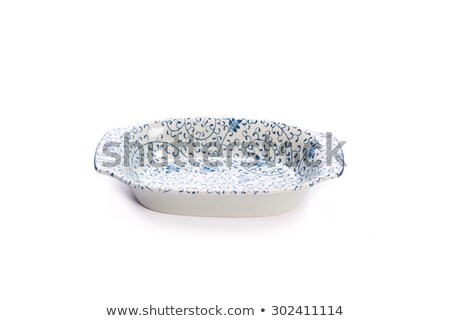 ストックフォト: Coarse Sea Salt In A Blue And White China Bowl