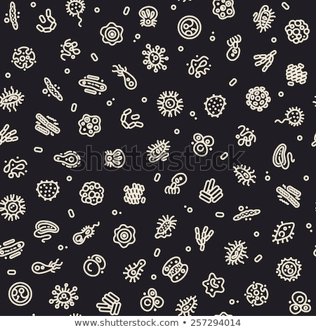 Stock photo: Dark Seamless Pattern With Bacteria And Germs