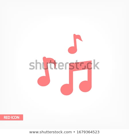 Сток-фото: Music Notes Red Vector Icon Design