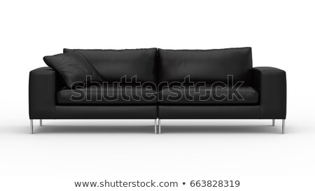 Foto stock: Black Sofa Isolated