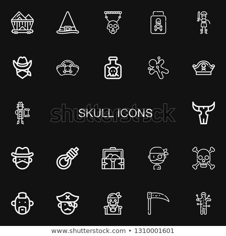 Zdjęcia stock: Set Of Pirate Icons Black Silhouette Vector Illustration