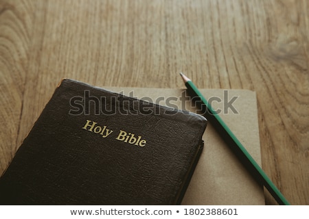 Stok fotoğraf: The Rosary On Old Wooden Table