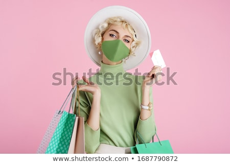 Stock fotó: Online Shopping Concept - Beautiful Woman With Shopping Bags And