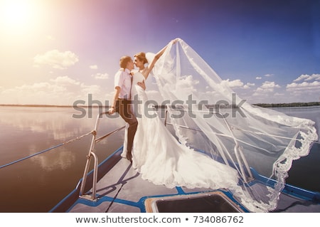 Stock foto: Happy Just Married Young Couple Celebrating