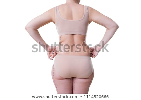 Zdjęcia stock: Back Of Fatty Woman In White Panties