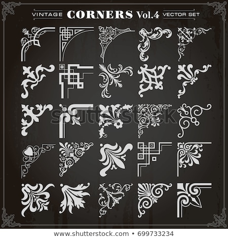 Calligraphic Decorative Corners For Design - Vector Set Foto stock © Digiselector