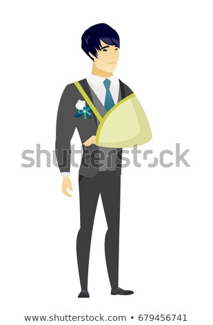 Stockfoto: Injured Groom With Broken Arm