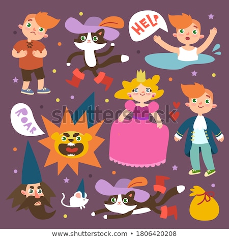 Foto d'archivio: Cat In Boots Fairy Tale Pet Vector Illustration