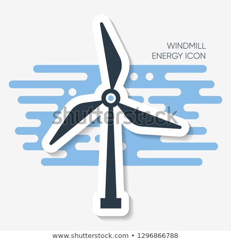 Сток-фото: Vector Abstract Windmill Energy Label With Shadow